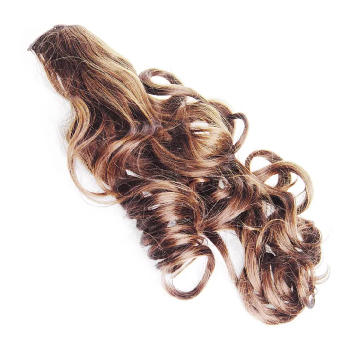 Gladking Curly brown 3/4 Half Full Head 5 Clips Hair Extensions | Lazada PH