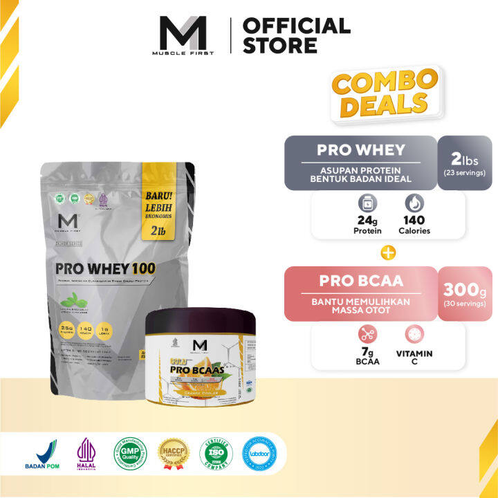 Muscle First Paket Pro Whey 100 2lbs + Bcaa 300gr Paket Bodygoals Hemat ...