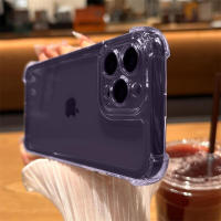 เคสโทรศัพท์ซิลิโคนเนื้อนิ่มโปร่งใสกันกระแทกสุดหรูสำหรับ iPhone 14 Pro Max 13 Pro Max 12 Pro Max ฝาครอบเคสกันชน