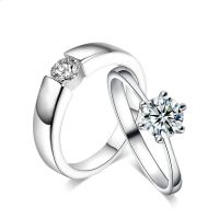 ZHOUYANG แหวนแต่งงานสำหรับผู้หญิงผู้ชายคลาสสิกเพชรสังเคราะห์คนรักสีแหวนกุหลาบทองและสีเงินเครื่องประดับแฟชั่น R400 R013
