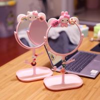 CASHOU82 Cartoon Desktop Makeup Mirror Desktop Princess Mirror Cute Girl Student Dressing Pink Mirror With Storage Mirror