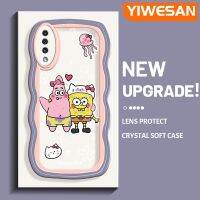 YIWESAN เคส A30s ปลาดาวแพททริก A50s A50ลายสปองบ๊อบขอบกันกระแทกแบบใสนิ่มเคสมือถือโปร่งใสลายกล้องถ่ายรูปสุดสร้างสรรค์เคสซิลิกาเจลฝาครอบป้องกัน