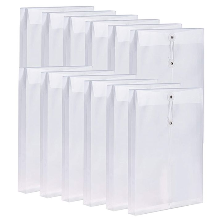 12 Pack Clear Plastic Envelopes Poly Envelopes Expandable Files ...