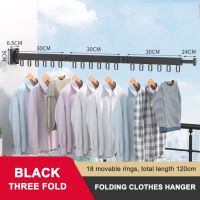 Folding Drying Rack ราวตากผ้าพับได้ ติดผนัง ในร่มกลางแจ้ง ราวตากผ้าตะขอแขวน ราวตากผ้าแบบพับเก็บได้อลูมิเนียมแขวนผนังติดตั้งพื้นที่บันทึกบ้านระเบียงซักรีดเสื้อผ้าสาย ราวแขวนผ้าติดผนังแบบพับได้ราวแขวนผ้าแบบพับเก็บได้ระเบียงห้องแขวนเสื้อผ้าสำหรับบ้าน