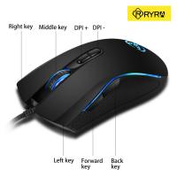 ZZOOI RYRA USB Wired Ergonomic Mouse colorful E-sports game mouse dpi four gear adjustable 3200dpi 7 Buttons For Computer PC Laptop