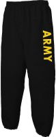 Lucky Ride Military Gear Black Army Sweat Pants with Gold Print