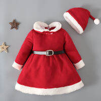 Winter Xmas Dress For Kids Girl Clothes Dress For New Year 2022 Baby Christmas Outfit With Hat 1-4 Years Party Dresses