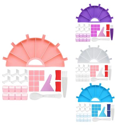 1Set Diamond Painting Accessory Diamond Art Accessories Tray Manager Kit 6-Grid Palette of 5D Diamond Painting Storage Kit (Pink)