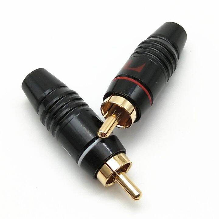 Nakamichi Welding Copper Gold Plated Rca Male Plug Connector Adapter For Av Audio Vidio Wire 3811