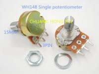 5PCS WH148 single league potentiometer B10K audio power amplifier potentiometer 10k 3 feet handle 15 mm long