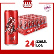 HỎA TỐC Thùng 24 Lon Nước Tăng Lực Sting Dâu 320ml lon