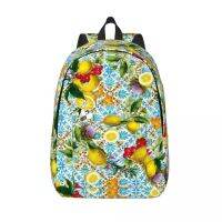 【jw】✻۞☋ Limões sicilianos personalizados e azulejos românticos Mochilas de lona Homens Mulheres Bookbag para a escola College Citrus Fruit Painting