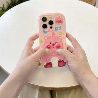 รูปแบบบีเวอร์สีชมพูการ์ตูนน่ารักแบบแฟชั่น3D สำหรับ IPhone 14 13 12 11 Pro Max สำหรับเคสโทรศัพท์เป็นคู่ที่มีความคิดสร้างสรรค์