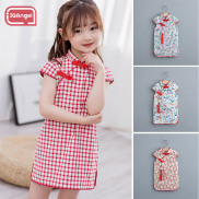 IQANGEL children s cheongsam girls floral dress Tang suit retro cotton