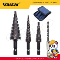 Vastar 4/3ชิ้น4-12 3-12 4-20ไฮสปีดไทเทเนียมเคลือบขั้นตอนที่เจาะบิตเจาะเครื่องมือไฟฟ้าโลหะความเร็วสูงเหล็กไม้หลุมตัดกรวยเจาะ