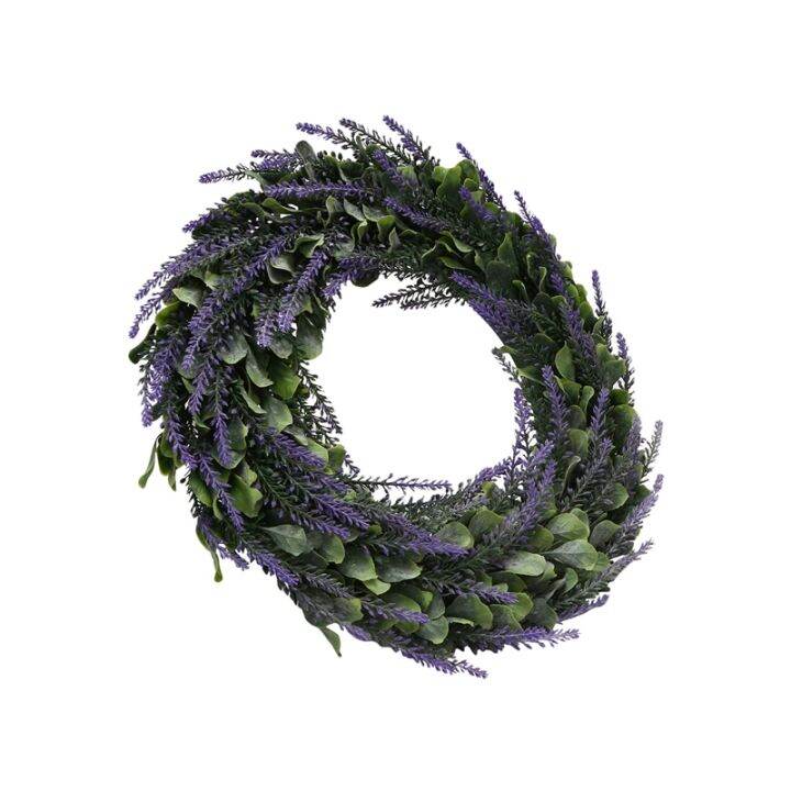 2x-artificial-wreath-door-wreath-17-inch-lavender-spring-wreath-round-wreath-for-the-front-door-home-decor