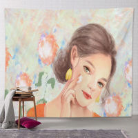 tapestry Korean hand-painted illustration  wall decor hanging background cloth