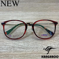 กรอบแว่นตา สำหรับตัดเลนส์ แว่นสายตา แว่นตา Fashion รุ่น Kangaroo 3093 สีแดงกละ กรอบเต็ม ทรงรี ขาข้อต่อ วัสดุ Stainless Steel รับตัดเลนส์ทุกชนิด