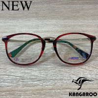 กรอบแว่นตา สำหรับตัดเลนส์ แว่นสายตา แว่นตา Fashion รุ่น Kangaroo 3093 สีแดงกละ กรอบเต็ม ทรงรี ขาข้อต่อ วัสดุ Stainless Steel รับตัดเลนส์ทุกชนิด ราคาถูก