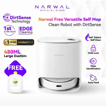 NARWAL Freo Robot Vacuum and Mop Comb, Washing & Drying, Dirt Sense Ultra  Clean