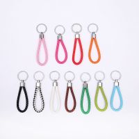 Multi-color braided leather key chain couple creative key ring car key rental apartment key chain men and women