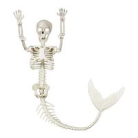 Mermaid Halloween Skeleton 31.5Inch Posable Halloween Decor Realistic Mermaid Bones with Movable Joints Spooky Scene Decor respectable