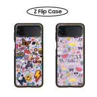 Casetify เคสพลาสติก Pc แบบแข็ง ลายสติกเกอร์อารมณ์ 80s หลากสี สําหรับ Samsung Galaxy Z Flip3 Flip4 Flip 3 4