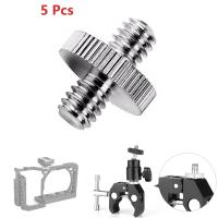 5 pcs Standard 1/4"-20 Male to 1/4"-20 Male Threaded Tripod Screw Adapter Converter Standard Mount Thread Camera Screw Adapter