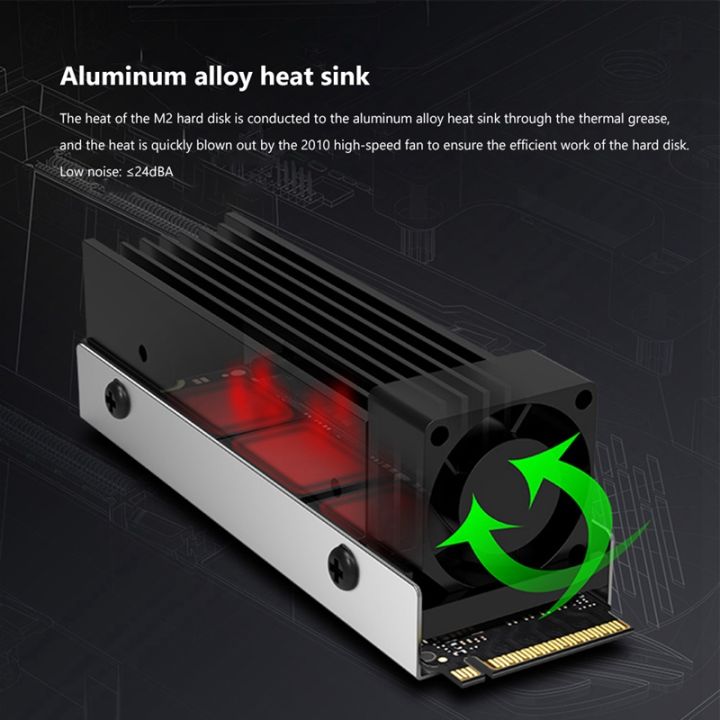 m-2-ssd-nvme-heat-sink-m2-2280-solid-state-disk-air-circulation-radiator-with-fan-aluminum-heatsink-thermal-pad-cooler