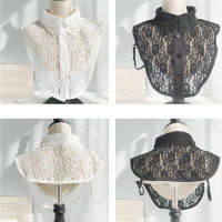 [Hilldora] Mimar Amangoเสื้อคอปกปลอมถอดได้Lapel Soft Lace Hollow False Blouse Removable Accessories