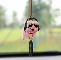 Cute Pig Car Accessorie Swing Pig Car Pendant Auto Rearview Mirror Pendants Birthday Gift Auto Decoraction Ornaments Coche