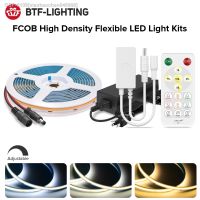 Xianhaochen048906หรี่แสงได้ Alta Sidade Tiras De Luz FCOB Luzes Para Quarto RF16 Chaves Conjunto Completo Natureza Quente Branco Sala DC24V