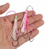 2 Buah Kail Bantuan dengan Rok Cumi-cumi BKK Kait Bantuan Inchiku Ukuran Besar Kail Jig Cumi-cumi Gurita Kail Jig 12Cm Lembut B