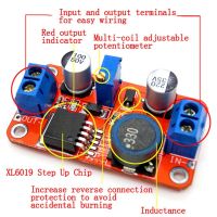 ขายดี! 5A DC-DC เพิ่มโมดูลพลังงานเครื่องแปลงหน่วยกำลังไฟฟ้า3.3V-35V ถึง5V 6V 9V 12V 24V