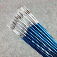 20 Pcs/Set Fine Hand Painted Thin Hook Line Pen Blue Art Supplies Drawing Art Pen Paint Brush Nylon Brush Painting Pen Drawing Painting Supplies