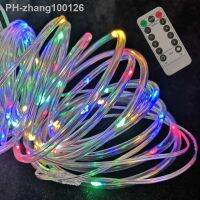 50/100 LEDs USB Waterproof Garland Tube Rope String Lights RGB Remote Control Outdoor Christmas Lighting Garden Decorative