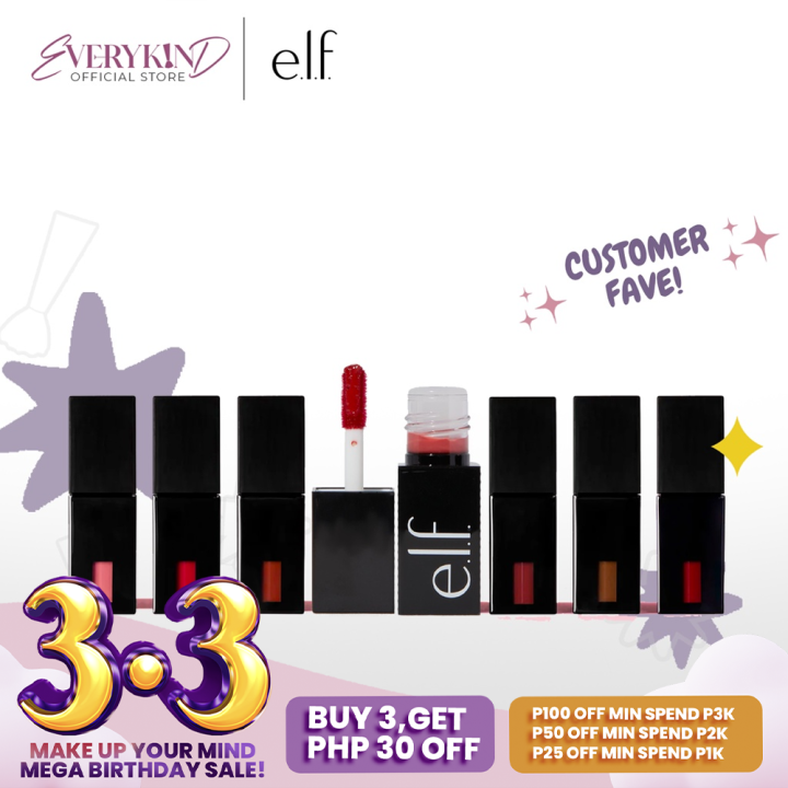 Elf Glossy Lip Stain Transferproof, Longlasting, Hydrating