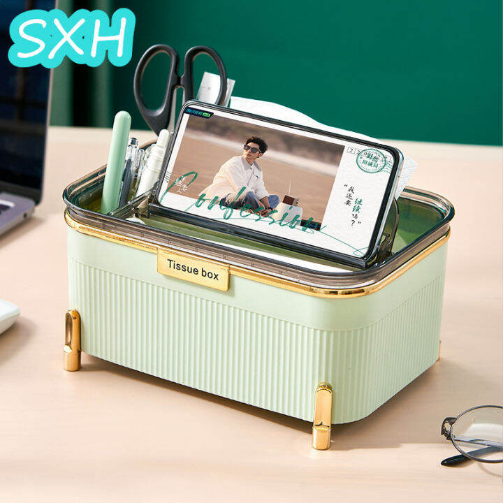 sxh-ห้องนั่งเล่นระดับไฮเอนด์แสงหรูหราลมกระดาษสูบน้ำกล่องโต๊ะกาแฟการควบคุมระยะไกลกล่องกระดาษทิชชูครัวเรือนสร้างสรรค์เบ็ดเตล็ดกล่องเก็บผู้ถือเนื้อเยื่อ