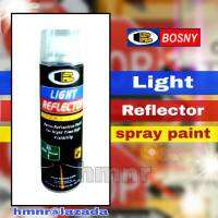 BOSNY สเปรย์สะท้อนแสงไฟ LIGHT REFLECTOR SPRAY PAINT 200 ml. บอสนี่สเปรย์พ่นป้ายบอกทาง ป้ายจราจร จักรยาน หมวกกันน๊อค และวัสดุต่าง ๆ เพื่อให้เกิดแสงสะท้อนไฟ