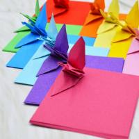 ✨มาใหม่✨กระดาษพับนก (090-4A) มี10สีใน1แพ็ค 7.5X7.5cm มี 120 แผ่น กระดาษพับนก โอริกามิ origami