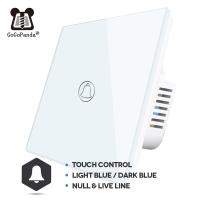 EU 1 Gang Doorbell Controller  Touch Switch Home Automation Waterproof Switch 220v Instantaneous Switch Light Blue / Dark Blue Electrical Circuitry  P