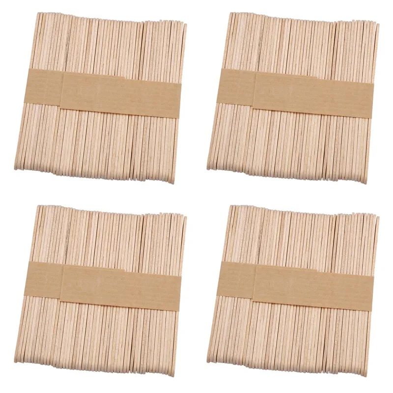 200 Pcs Craft Sticks Ice Cream Sticks Wooden Popsicle Sticks 114mm