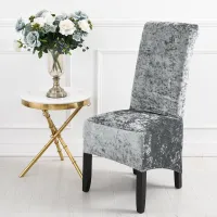 Velvet Plush XL Dining Chair Covers Stretch Chaircover Spandex High Chairs Protector Covers Seat Slipcover with Elastic