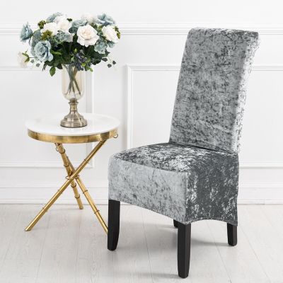 Velvet Plush XL Dining Chair Covers Stretch Chaircover Spandex High Chairs Protector Covers Seat Slipcover with Elastic