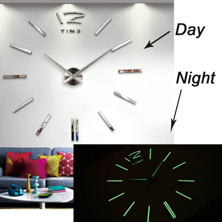 new-luminous-wall-clocks-large-clock-watch-horloge-3d-diy-acrylic-mirror-stickers-quartz-duvar-saat-klock-modern-mute