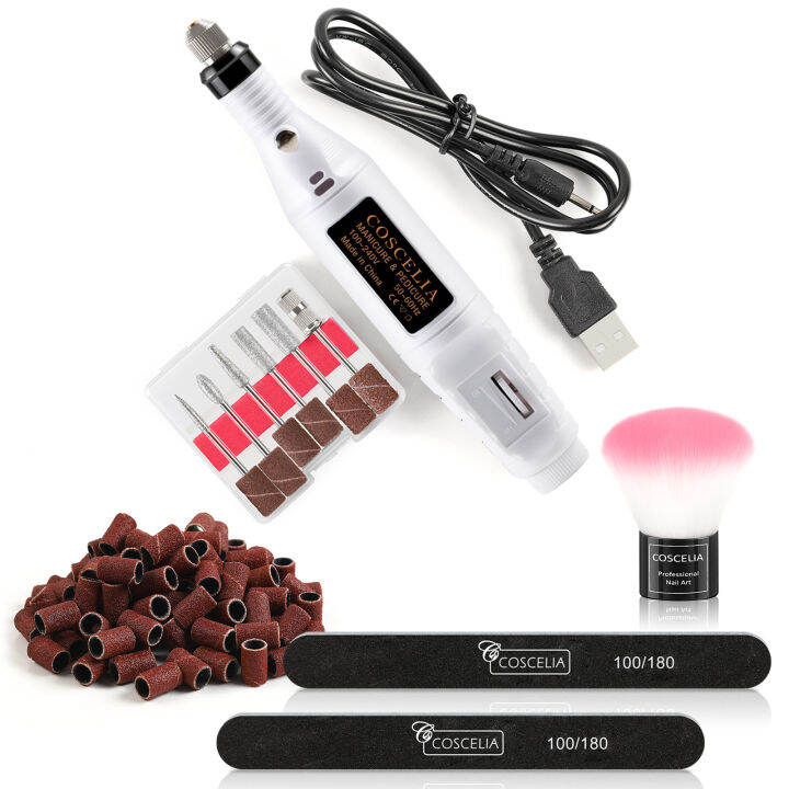 Portable USB Nail Drill Professional Electric Nail File Kit for Nails