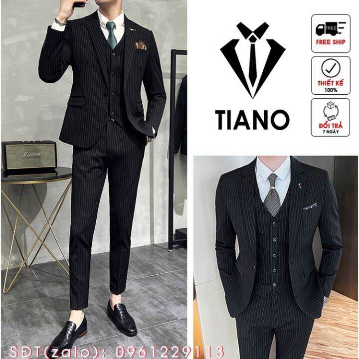 Vest nam đen ve ngốc viền đen trẻ trung - Hoài Giang shop