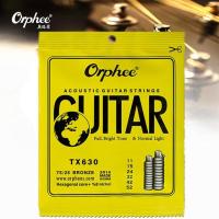 Orphee สายกีต้าร์โปร่ง คุณภาพสูง Acoustic Extra light Orphee ACOUSTIC Guitar String (011-052) Hexagonal Core+8% Nickel FULL,Bright Tone&amp;Normak Light Tx630