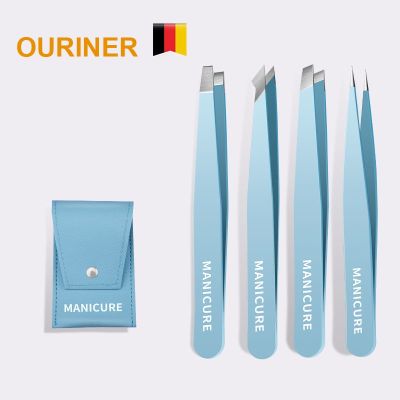 【LZ】♠△  Eyebrow Tweezer Colorful Hair Beauty Fine Hairs Puller Stainless Steel Slanted Eye Brow Clips Removal Makeup Tools