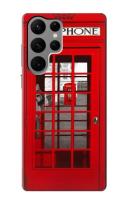 เคสมือถือ Samsung Galaxy S23 Ultra ลายตู้โทรศัพท์สีแดงแบบคลาสสิกของอังกฤษ Classic British Red Telephone Box Case For Samsung Galaxy S23 Ultra